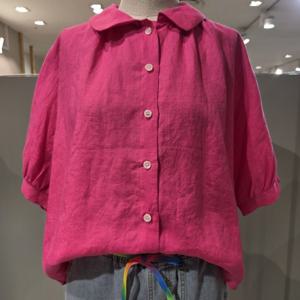 [르니앤맥코이] MM08BL104HJZ 퍼프 소매 린넨 셔츠 블라우스