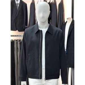 [바쏘옴므]블랙_플리츠 집업 카라 블루종 점퍼 WSY1UA24A_SC