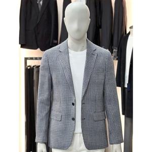 [바쏘옴므]블루_모 & 마 혼방 체크 캐쥬얼 콤비 자켓 WSY1JS17A_