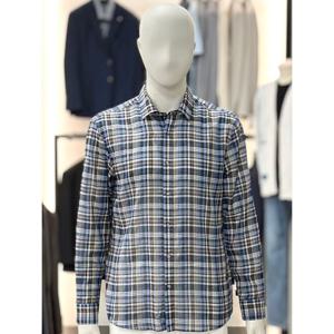 [바쏘옴므]블루_타탄체크 면 & 마 혼방 셔츠  WSY1TD11A_SC