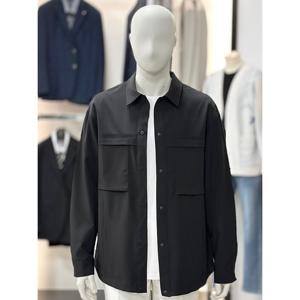 [바쏘옴므]블랙_세미오버핏 셔츠형 자켓 WSY1GU30A_SC