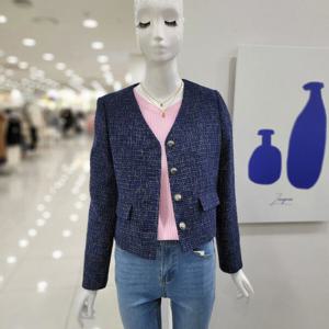 [비지트인뉴욕]SS25신상 브이넥 트위드자켓 VB3JK30_US