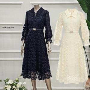 [미니멈]MD 카라넥 플라워 레이스 원피스  MD MYAAWO2080 MD_CJ