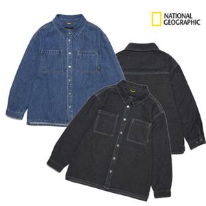 내셔널지오그래픽키즈 K253USH010 남아 여아 데님 셔츠 청남방 170 졸업사진 초등 고학년딜