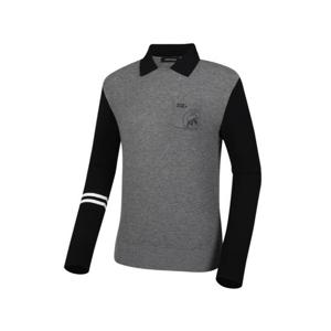 [와이드앵글]여성 CO 루즈핏 소매블럭 폴로 풀오버 L WWU24K52MK