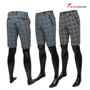 그렌에코 남성 썸머 빗살프린트 골프반바지 ges23802