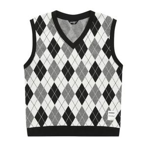 [에꼴리에][에꼴리에] 남아 아가일 브이넥 베스트 23A1105_BK