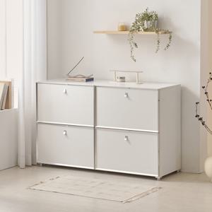 나무뜰 로아 빗각 미드센츄리 모듈 1200 속깊은 4단 서랍장 거실장 PKF169C (착불)