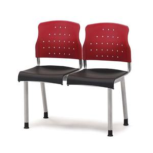 레인보우연결의자(2인석)-레드.블랙 연결의자 사무용의자 장의자 대기실용의자 다용도의자