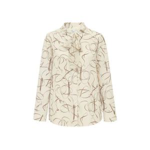 [조이너스][조이너스]패턴 리본넥 블라우스-JF22BW1301409C