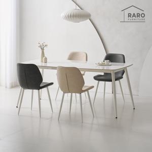 라로퍼니처 모리스 24T 유광 1800 저소음 포세린 세라믹 6인 식탁 세트 (식탁+의자4)