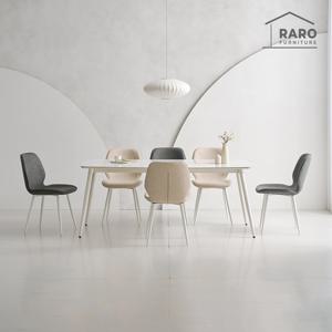 라로퍼니처 모리스 24T 유광 1800 저소음 포세린 세라믹 6인 식탁 세트 (식탁+의자6)