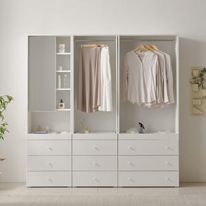 보루네오 마르체 폴라 2000 거울 서랍 키큰 옷장 세트 BOW573C (착불)