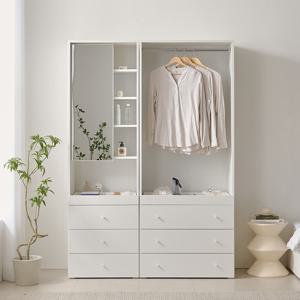 보루네오 마르체 폴라 1400 거울 서랍 키큰 옷장 세트 BOW571C (착불)