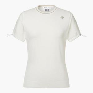 데상트골프웨어 JQS DP32WFKP71-IVYG 여성 하이브리드 반팔 니트 / Ivory