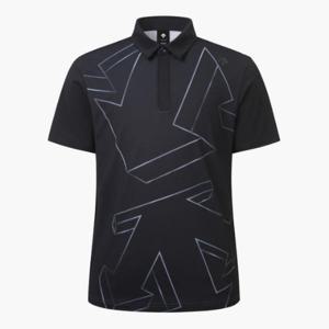 데상트골프반팔티 JQS DP32MFTS72-BLKG 남성 패턴 프린트 반팔 티셔츠 / BLACK