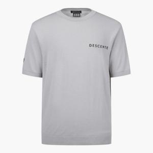 데상트골프반팔티 JQS DP32MFKP71-LGYG 남성 라운드넥 반팔 스웨터 / LIGHT GREY