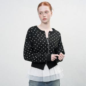 WOMAN 세미 루즈핏 도트 가디건 [BLACK] / WBE3L04511