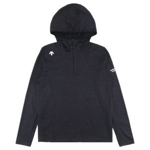 데상트 슬림핏 러닝 스트레치 후드 티셔츠 SP323RTL98BLK