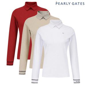 파리게이츠  여성 스마일 패치 링클 엠보 칼라 티셔츠 521E3TI203 BJ