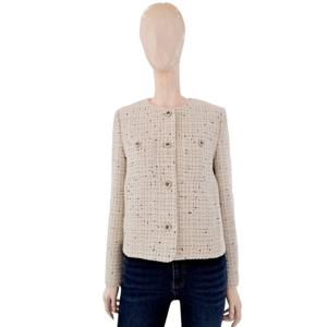 [숲]라운드 윈도우 체크 트위드자켓 SB9JKM11