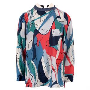 [벨리시앙]라운드주름넥 기하학패턴 블라우스 BL2311