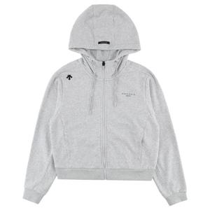 데상트 클라우드 스웻 오버핏 트레이닝 후드 집업 SP323UFT71MGRY