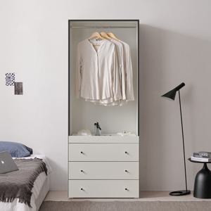 나무뜰 마몽 800 슬라이딩 선반 서랍 키큰 옷장 OWF147C (착불)