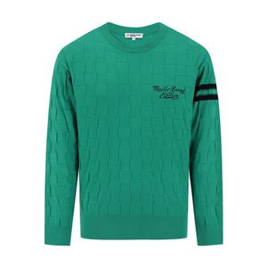 [마스터바니에디션] (411E3SR307) 남성 체커보드 배색 라인 긴팔 니트