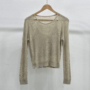 샵앤) 여성 신상 끈나시 일체 V넥 긴팔 니트 티셔츠 SIU-WKN-4806-베이지