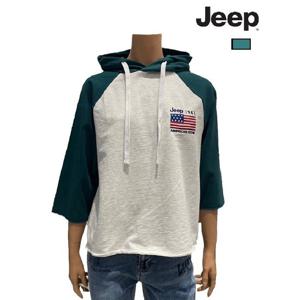 여성용 성조기시리즈 배색 7부 후드티셔츠 (JO2THF034)