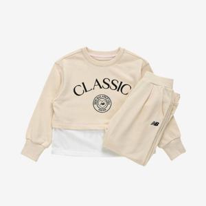 M 뉴발란스키즈트레이닝세트 PQC NK9YE3801G-39 레이어드 크롭스웨트 셋업