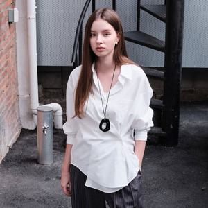 WOMAN 링클프리 루즈핏 버튼 랩 셔츠 [2COL] / WBE3L03501