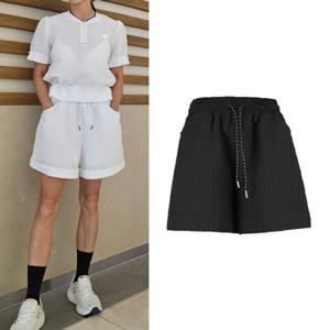 럭스골프 여성 서커 블럭 턴업 밴딩 반바지 TO25M218W