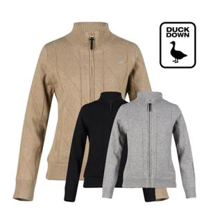 럭스골프 여성 하이넥 집업 방풍 덕다운 니트 자켓 LB4W808W