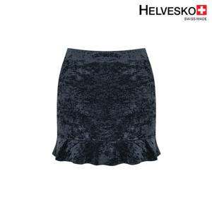 헬베스코 여성 스판 벨벳 투톤 프릴 스커트 H2MWSK489
