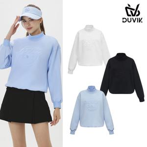 듀빅 여성 엠보 브루종 모크넥 긴팔티셔츠 DE3WTS163