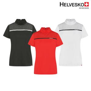 헬베스코 여성 스판 배색 줄무늬 반팔티셔츠 HOMWTS244