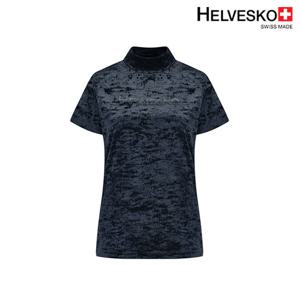 헬베스코 여성 스판 벨벳 투톤 반팔티셔츠 H2MWTS272