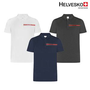 헬베스코 남성 로고 엠보 카라 반팔티셔츠 HOMMTS143