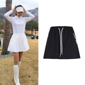 럭스골프 여성 레터링 포켓 스트링 밴딩 큐롯 스커트 TO25S104W