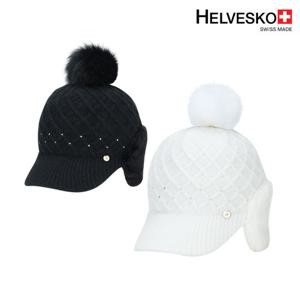 헬베스코 여성 겨울 방한 방울 니트 골프모자 H3AWCP077