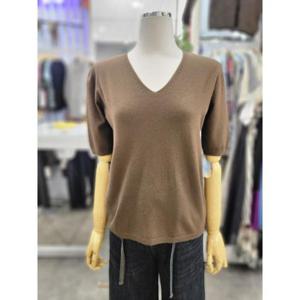 밸리걸 세이브존01 가을 베이직 무지 심플 브이넥 반팔 니트 609760