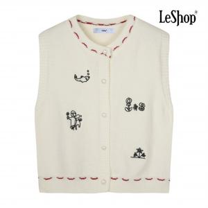 [르샵] 큐티 자수 볼드 버튼 니트 베스트 (BP9VT008A)