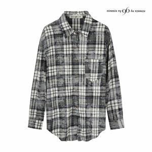 [나인식스뉴욕] 원 포켓 체크 버튼 셔츠 (NP9SH002M0)