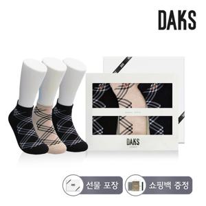 닥스양말 신사 스니커즈 면 체크 3족세트 DK25821