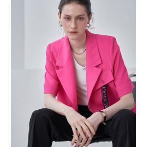 [르니앤맥코이]MARIO백 버튼 폴리 반팔 싱글 자켓 MM06JK202HJY