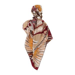 페라가모 지아다 플로럴 실크 스카프 787765 NUDECHERRY