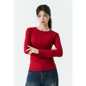 여성) 골지 레이어드 슬림 긴팔 티셔츠 AP3WTL556-RE