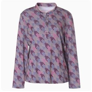 [벨리시앙]하프넥 기하학패턴포인트 블라우스 BL4402